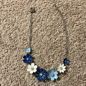 Talbots Blue and White Floral Necklace